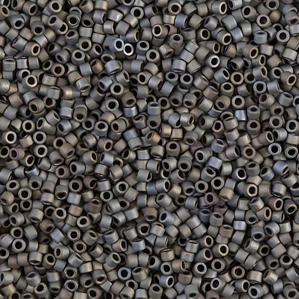 DB307 Miyuki Delica Seed Beads Size 11/0 Matte Metallic Silver Gray 7GM - Image 2