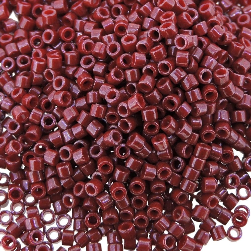 DB654 Miyuki Delica Seed Beads Size 11/0 Dyed Opaque Cranberry 7.2GM - Image 4