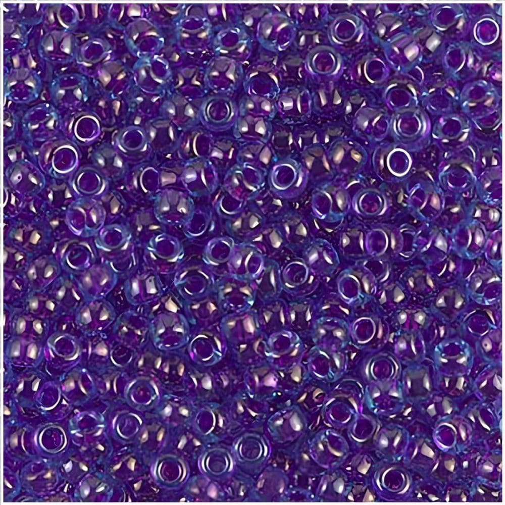 Miyuki Round Seed Beads Size 8/0 Fuchsia Lined Aqua 22GM