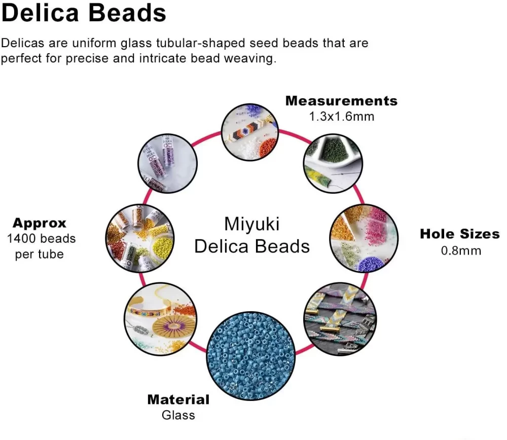 DB1134 Miyuki Delica Seed Beads Size 11/0 Opaque Currant 7GM - Image 4