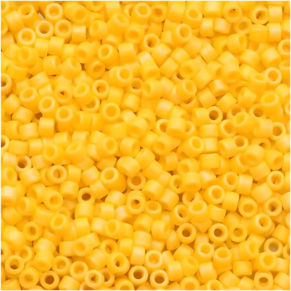 DB1592 Miyuki Delica Seed Beads Size 11/0 Matte Opaque Canary AB 7GM - Image 2