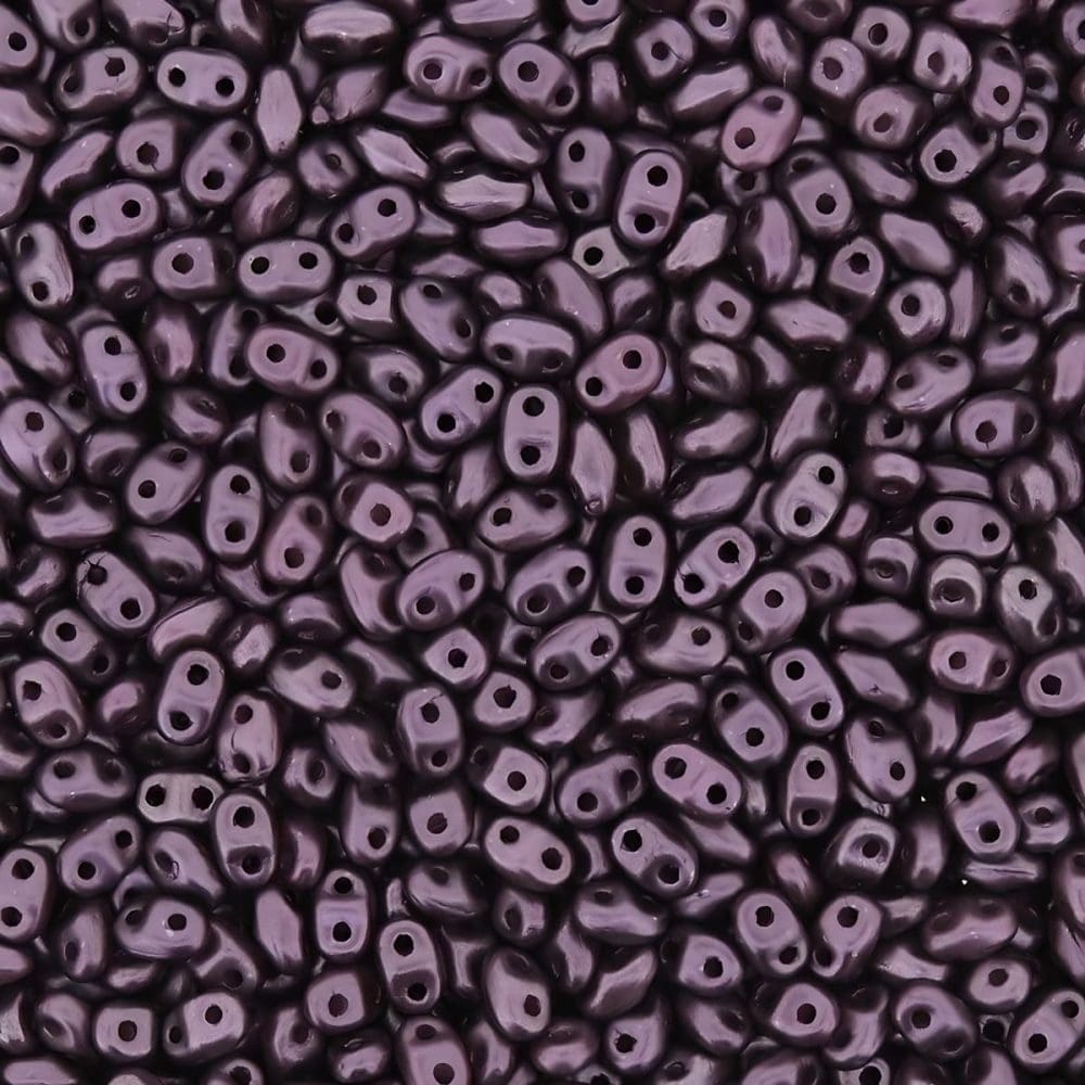 Czech MiniDuo Two-hole Beads 4x2mm Pastel Bordeaux 8GM