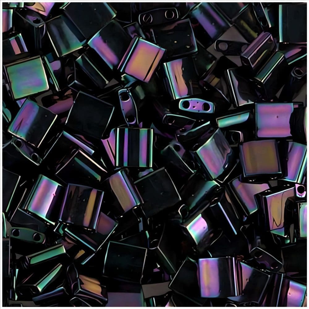 Miyuki Tila Beads 5mm 2-hole Square Metallic Purple Iris 7.2GM