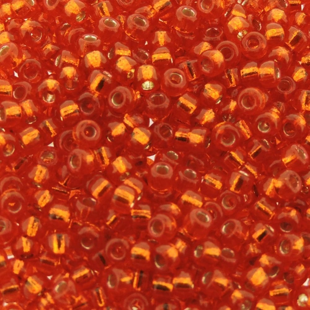 Miyuki Round Seed Beads Size 8/0 Duracoat Silver Lined Pumpkin 22GM