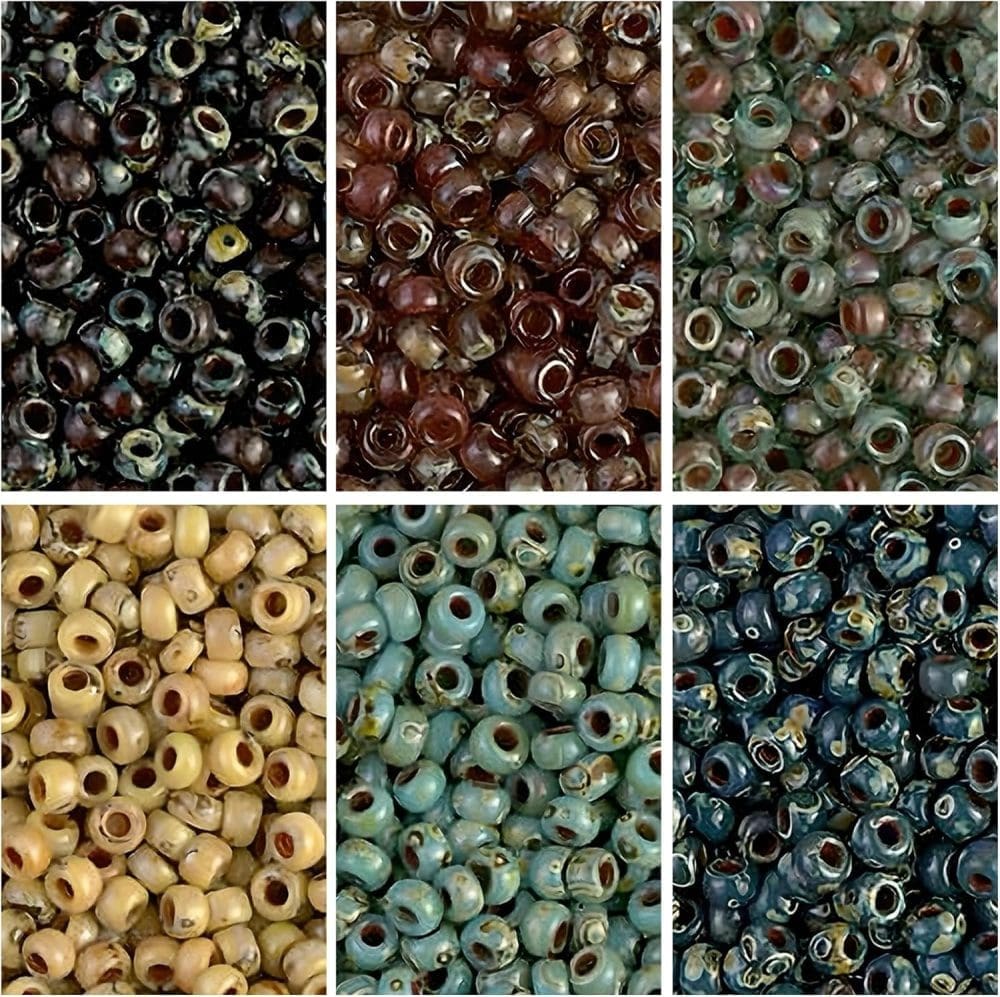 Miyuki Round Seed Beads Size 11/0 Picasso Combo 6-Color Set