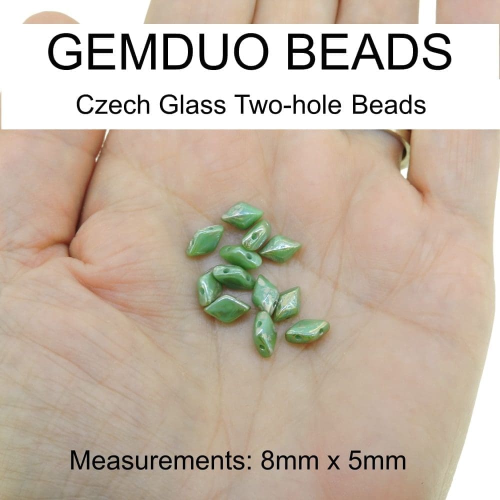 GemDuo Beads 2-Hole 8x5mm 10GM - Silver Splash Cobalt Blue - Image 3