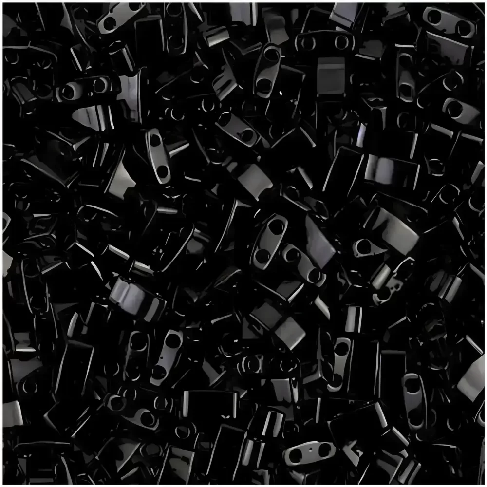 Miyuki Half Tila Beads 2.3 x 5mm 7.8GM Jet Black