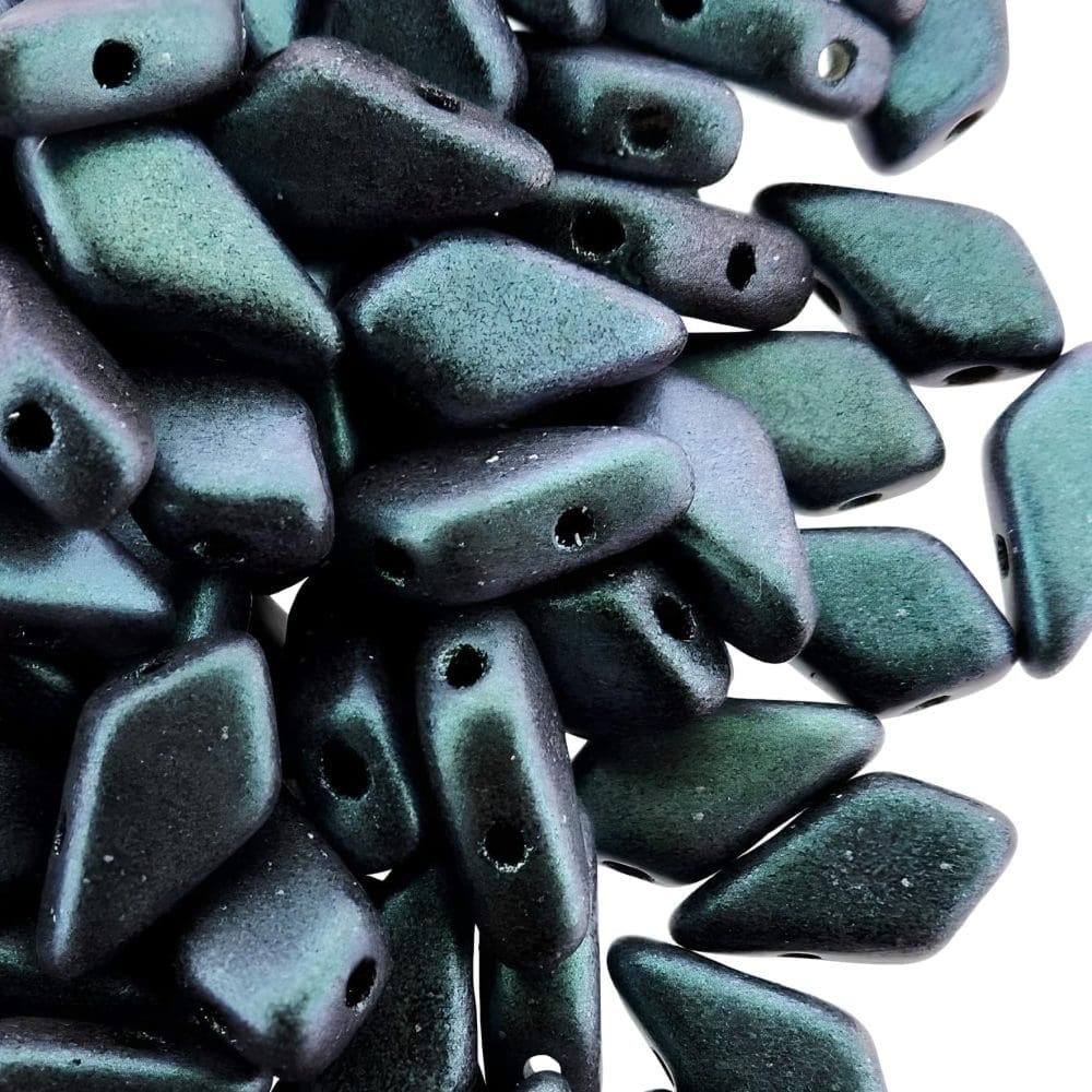 Kite Beads 2-Hole 9x5mm 9GM - Polychrome Blueberry