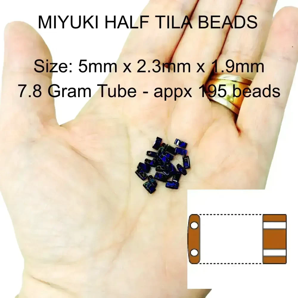 Miyuki Half Tila Beads 2.3 x 5mm 7.8GM Opaque Cobalt Blue - Image 3