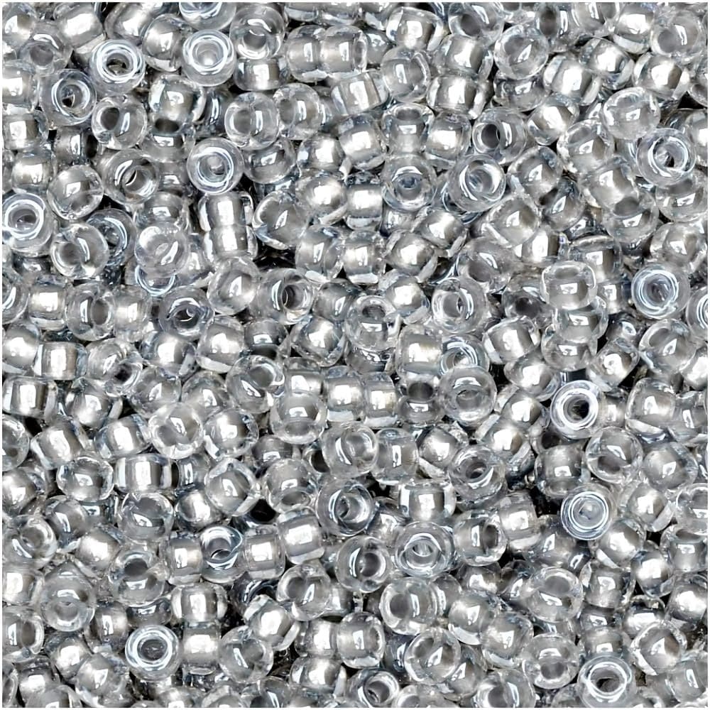 Miyuki Round Seed Beads Size 11/0 Sparkling Pewter Lined Crystal 24GM - Image 2