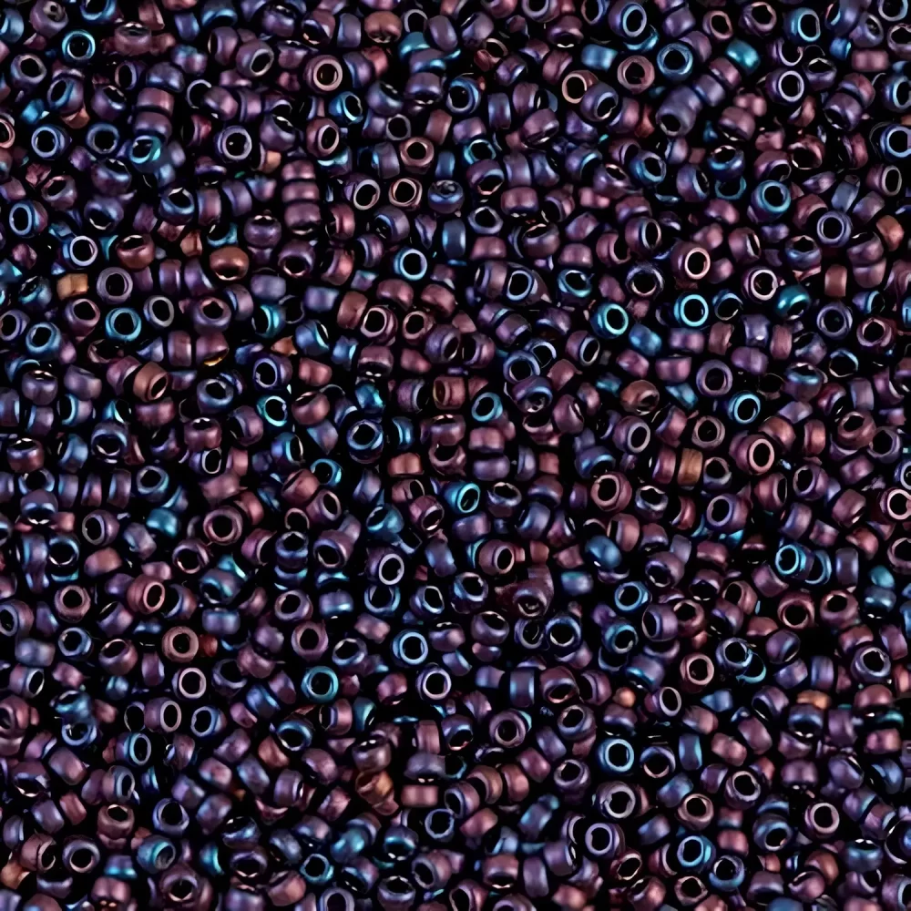 Miyuki Round Seed Beads Size 15/0 Matte Metallic Dark Raspberry 8.2GM