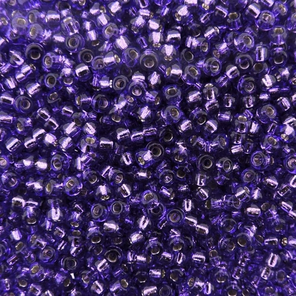 Miyuki Round Seed Beads Size 11/0 Silver Lined Purple 24GM - Image 3