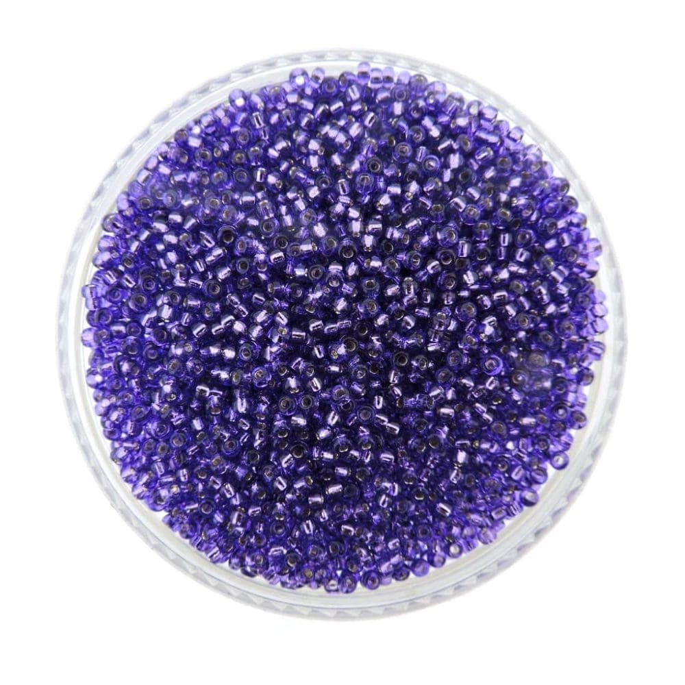Miyuki Round Seed Beads Size 11/0 Silver Lined Purple 24GM - Image 2