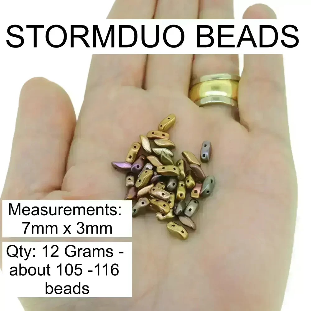 StormDuo Beads 3x7mm, Crystal Full AB 12GM/100pcs - Image 3