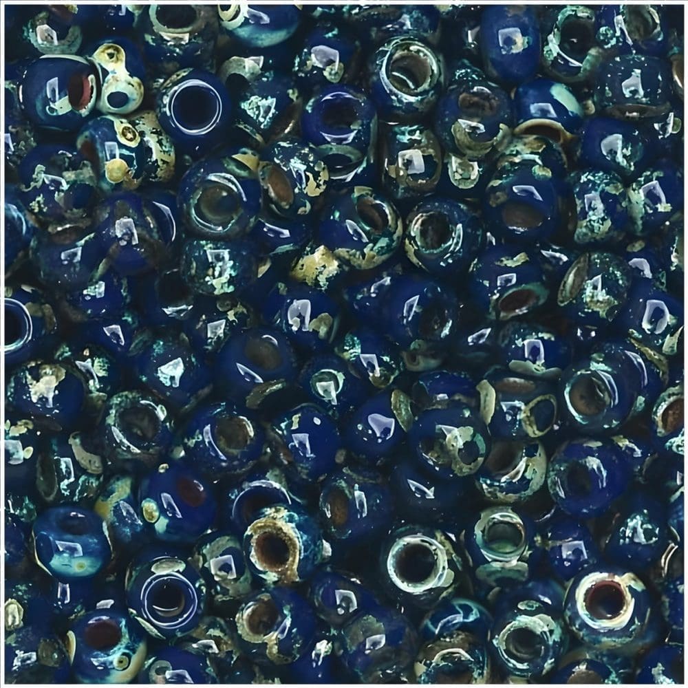 Miyuki Round Seed Beads Size 11/0 Picasso Cobalt Blue 23GM