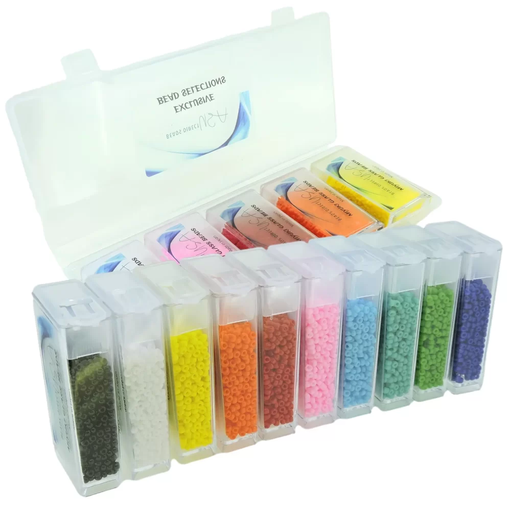 Set of 10 Colors, 100GM, Miyuki Size 11/0 Round Seed Beads - Basic Opaque Colors Collection - Image 3
