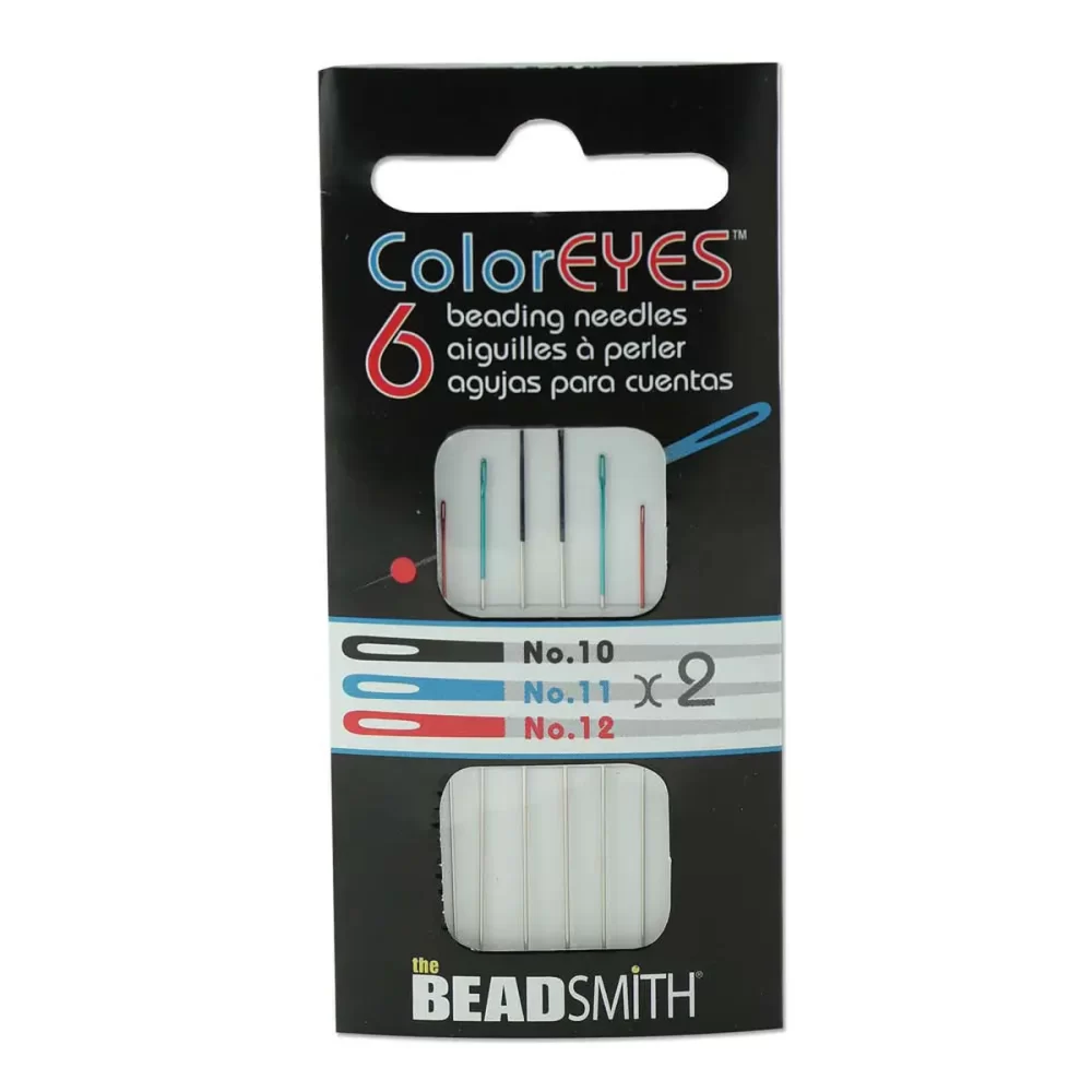 ColorEYES Beading Needles, 6pcs Assortment, Size 10,11,12