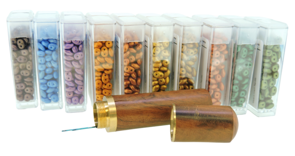 Set of 10 Colors, 120GM, SuperDuo Beads 5x2.5mm, Gold Shine Collection in Storage Box - Image 2