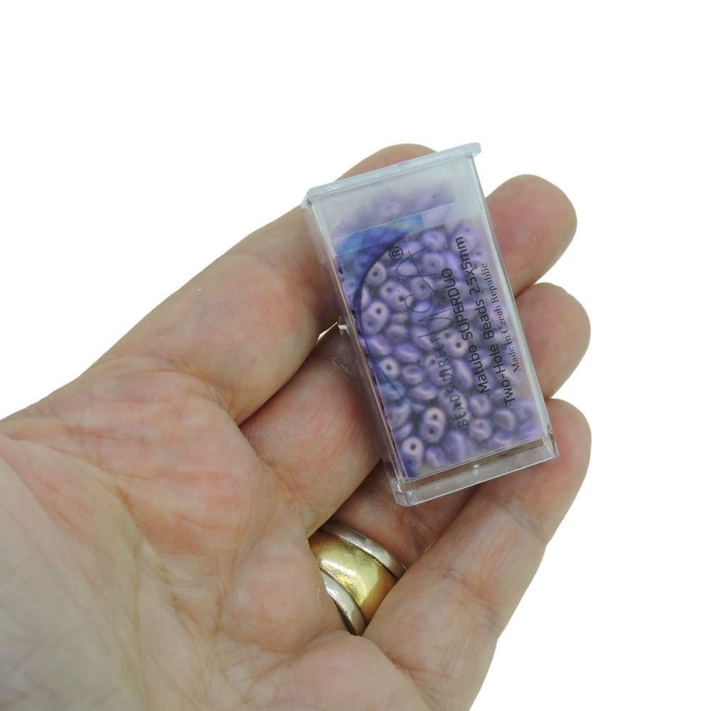Set of 10 Colors, 120GM, SuperDuo Beads 5x2.5mm, Gold Shine Collection in Storage Box - Image 5