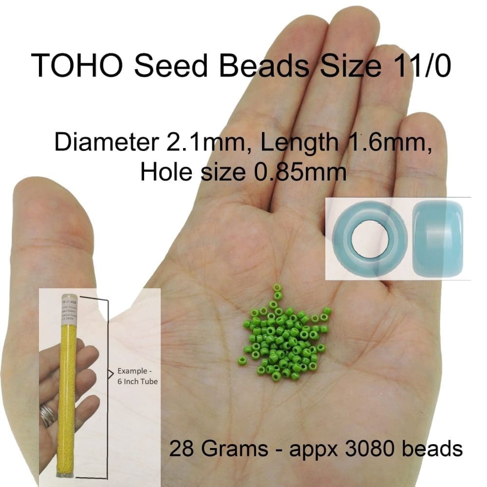 Toho Seed Beads Round Size 11/0 28GM Gold Lined Aqua 11-990 - Image 2