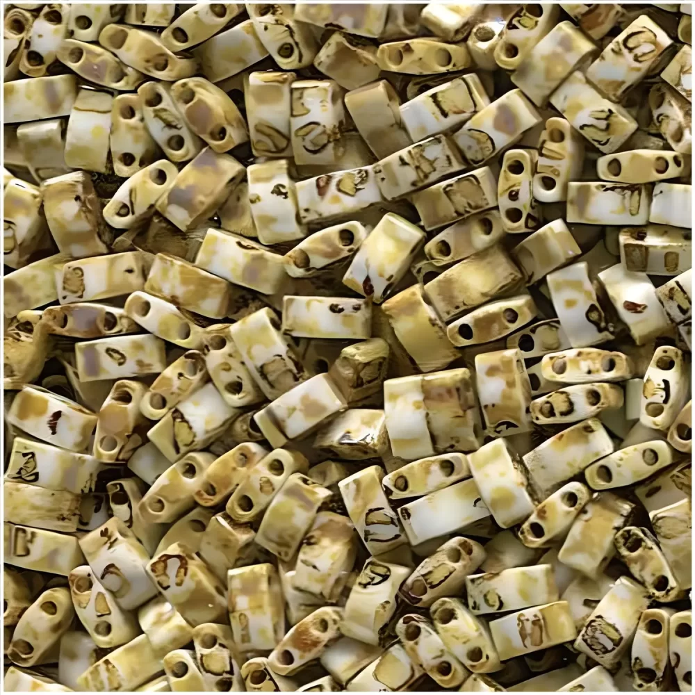 Miyuki Half Tila Beads 2.3 x 5mm 7.8GM Picasso Opaque Canary