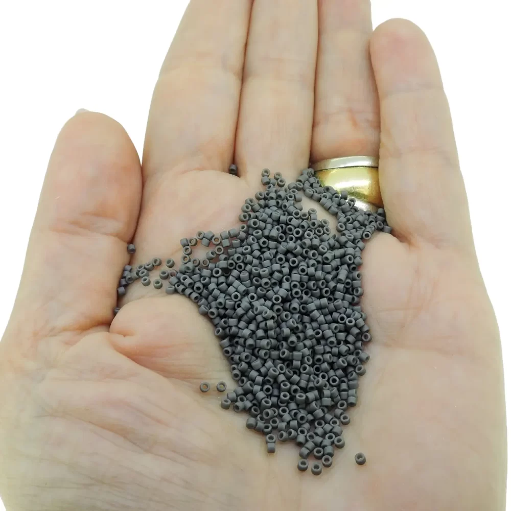 DB2409 Miyuki Delica Seed Beads Size 11/0 Matte Opaque Charcoal 7GM - Image 2