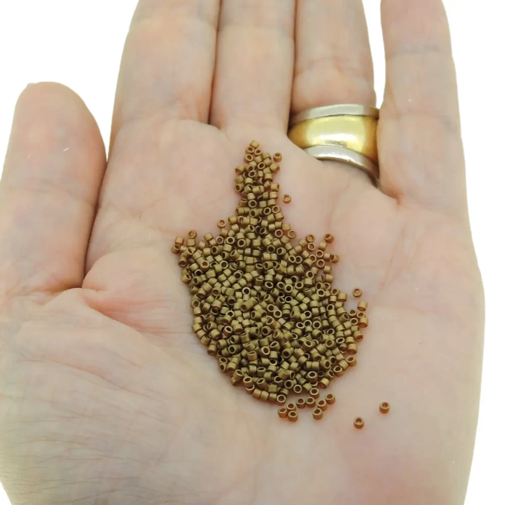 DB322L Miyuki Delica Seed Beads Size 11/0 Matte Metallic Light Bronze 7GM - Image 4