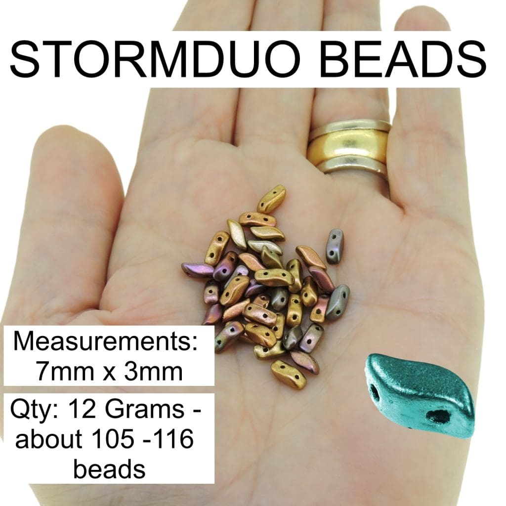 StormDuo Beads 3x7mm, Jet Full AB 12GM/100pcs - Image 4