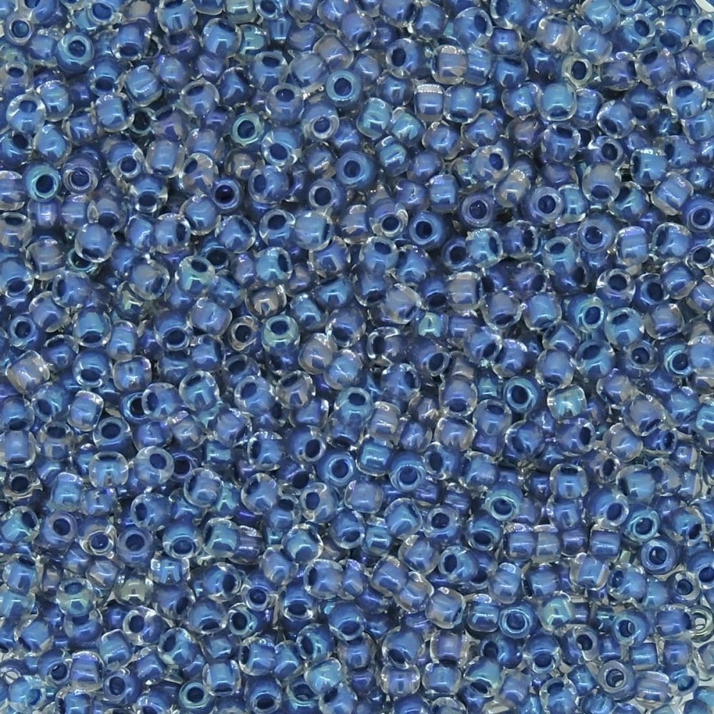 Toho Seed Beads Round Size 11/0 28GM Dark Capri Blue Lined Crystal 11-193