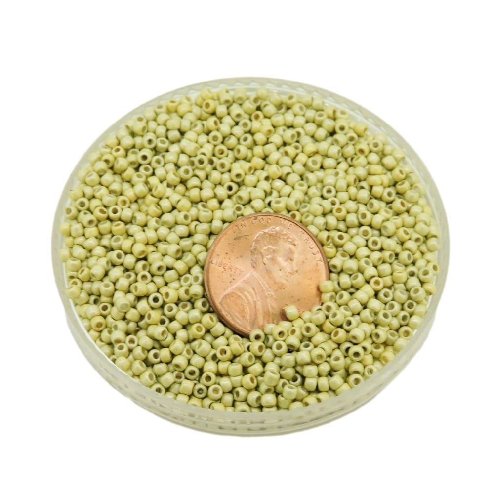 Toho Seed Beads Round Size 11/0 28GM PermaFinish Matte Galvanized Pale Gold 11-PF559F - Image 3