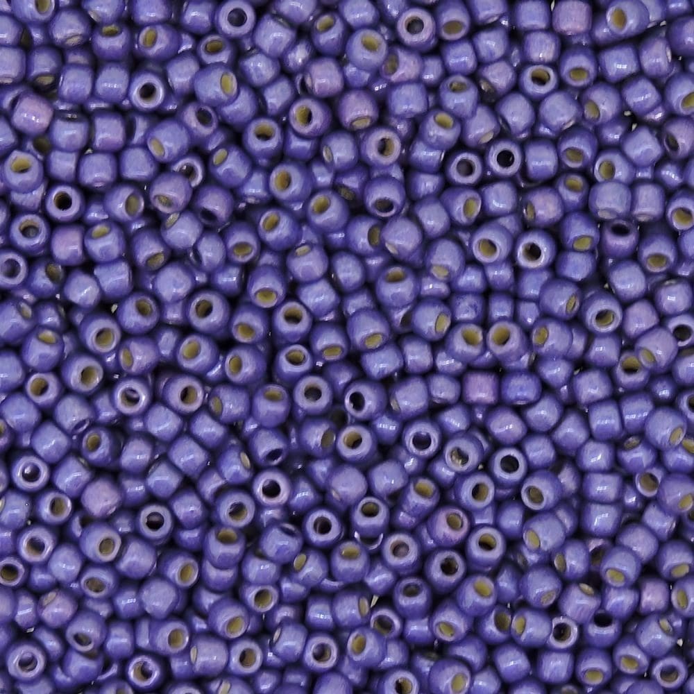 Toho Seed Beads Round Size 11/0 28GM PermaFinish Matte Galvanized Purple 11-PF581F