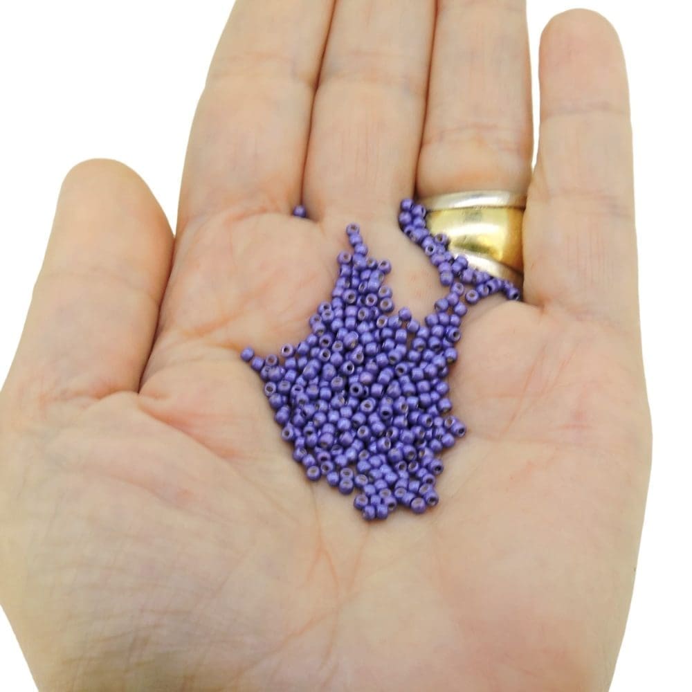 Toho Seed Beads Round Size 11/0 28GM PermaFinish Matte Galvanized Purple 11-PF581F - Image 3