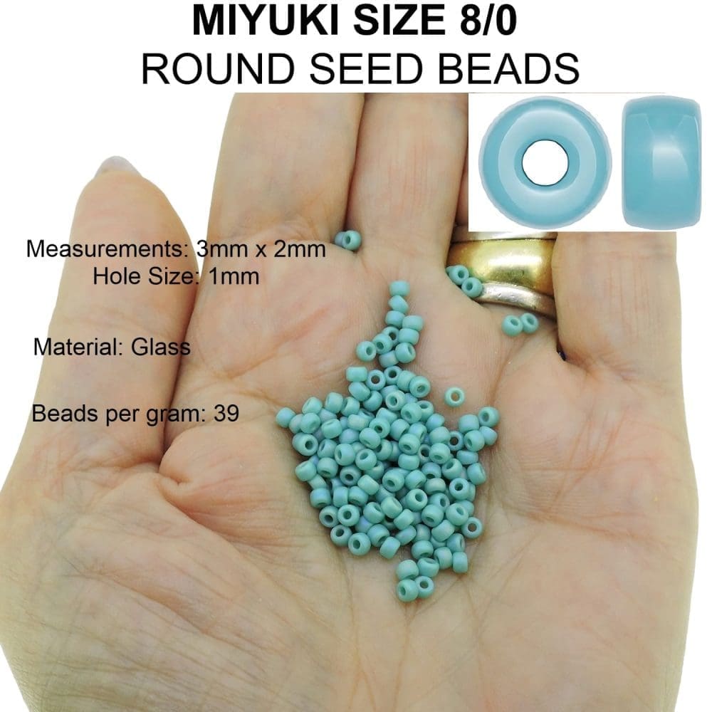 Miyuki Round Seed Beads Size 8/0 Glazier Blue Crystal AB Bulk 50GM 8-269 - Image 3