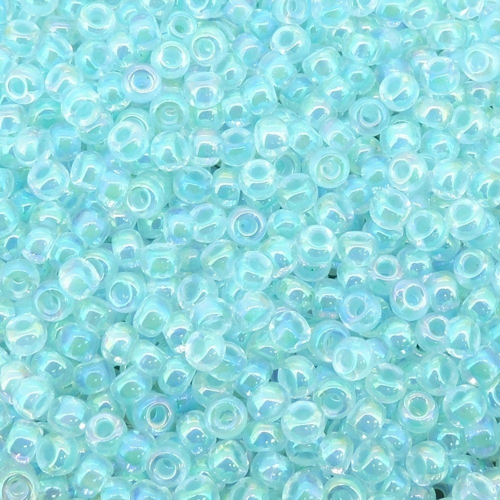 Miyuki Round Seed Beads Size 8/0 Glazier Blue Crystal AB Bulk 50GM 8-269 - Image 4