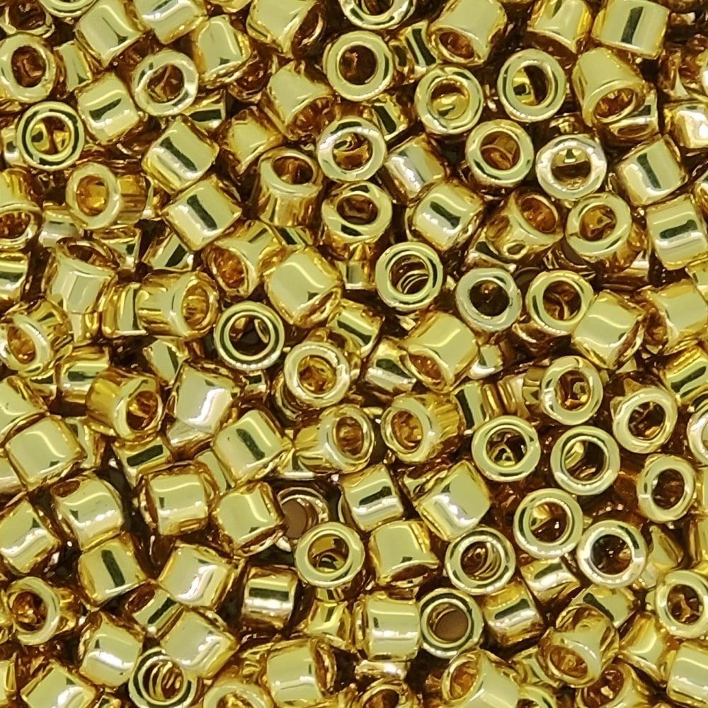 DB034 Miyuki Delica Beads Size 11/0 24K Light Gold Plated 5GM