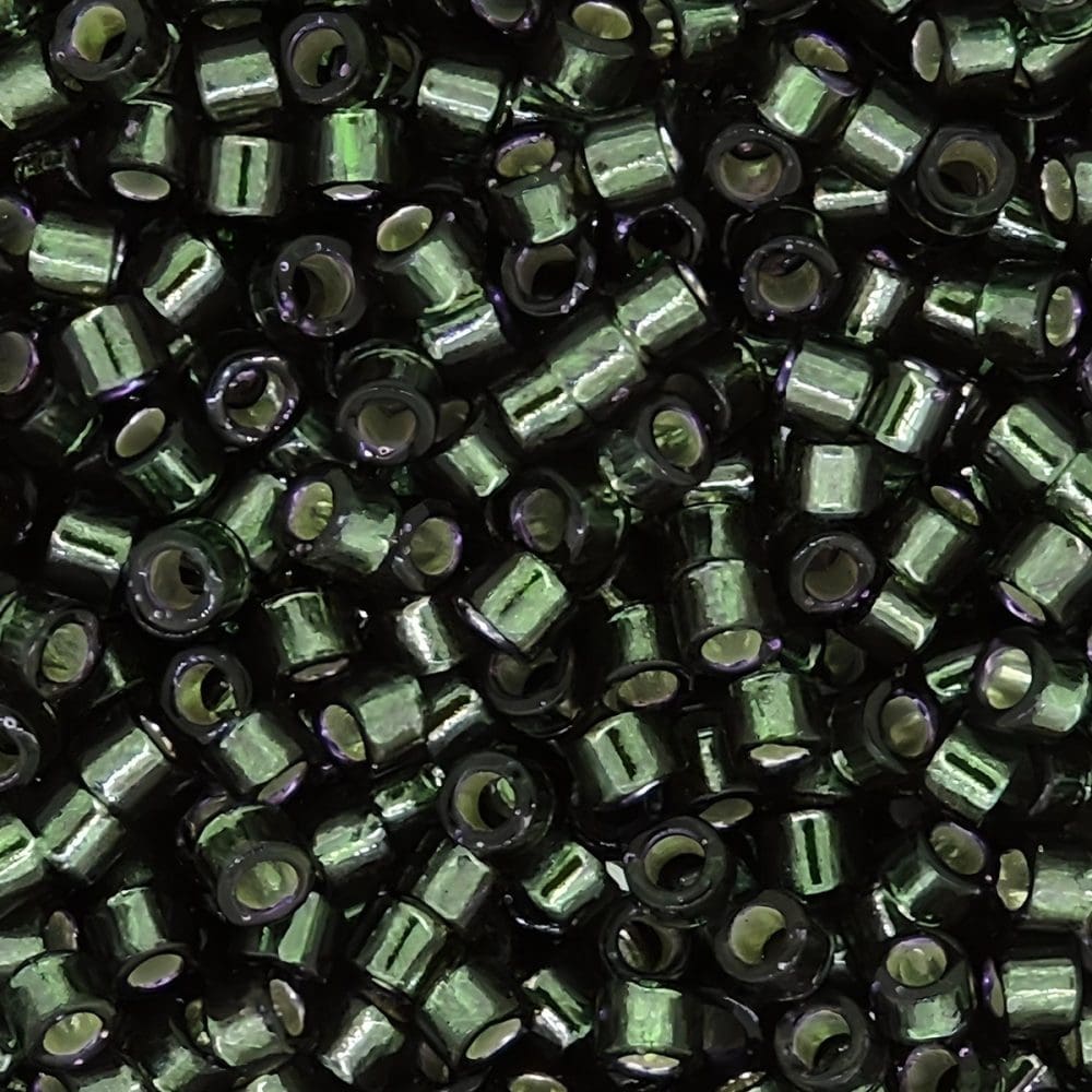 DB606 Miyuki Delica Seed Beads Size 11/0 Silver Lined Olive 7GM