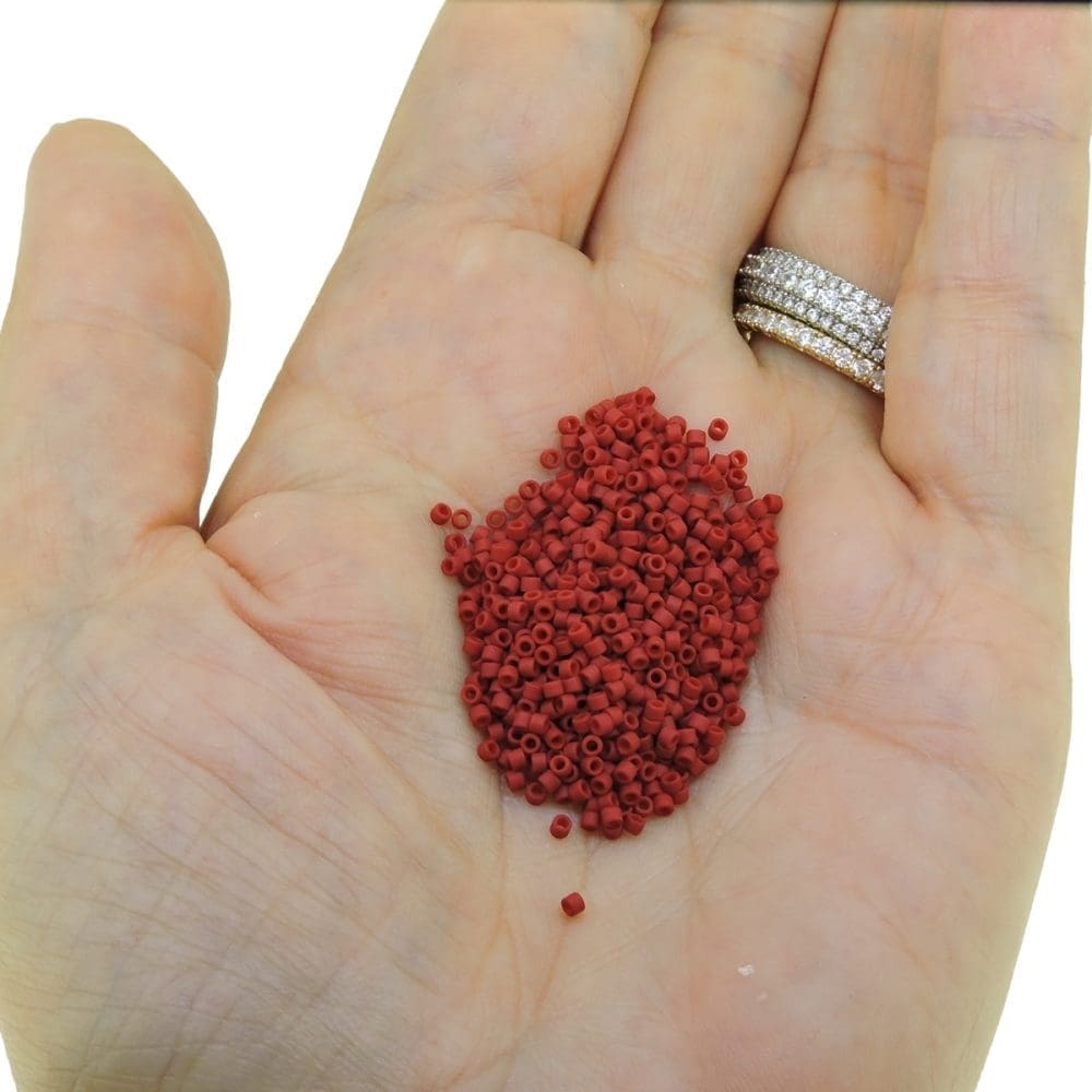 DB796 Miyuki Delica Seed Beads Size 11/0 Matte Opaque Maroon Red 7GM - Image 4
