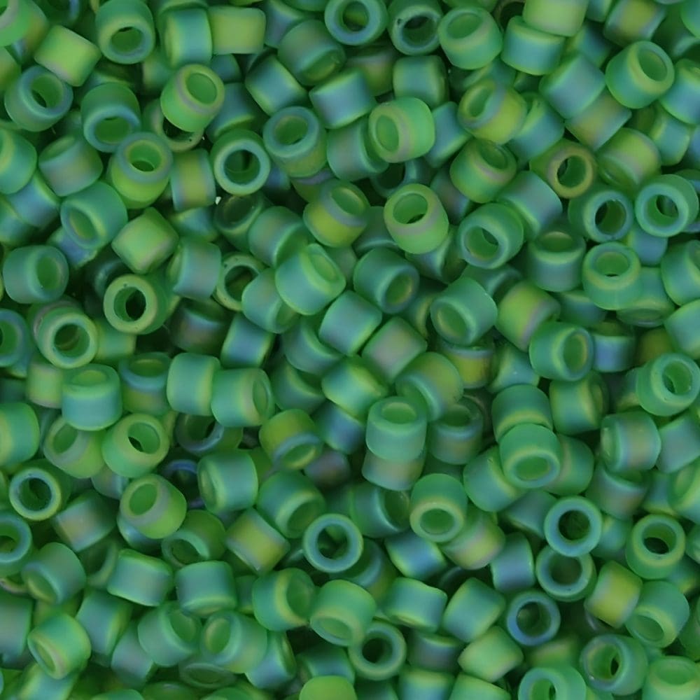 DB858 Miyuki Delica Seed Beads 11/0 Matte Green AB 7GM