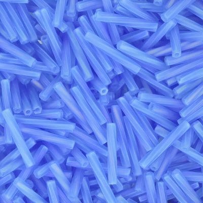 Miyuki Twisted Bugle Beads, 2x12mm, 13GM Matte Sapphire Blue AB