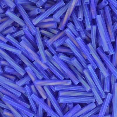 Miyuki Twisted Bugle Beads, 2x12mm, 13GM Matte Cobalt Blue AB