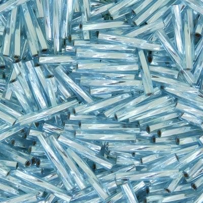 Miyuki Twisted Bugle Beads, 2x12mm, 13GM Silver Lined Sapphire Blue