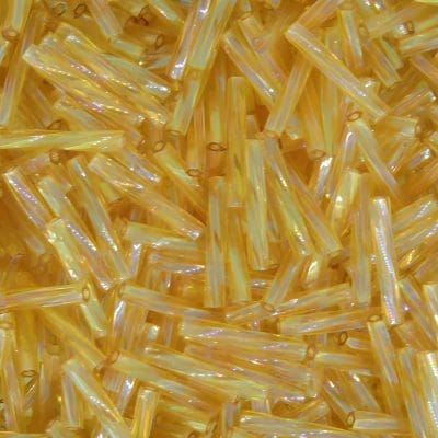 Miyuki Twisted Bugle Beads, 2x12mm, 13GM Transparent Light Gold AB