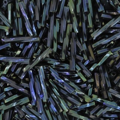 Miyuki Twisted Bugle Beads, 2x12mm, 13GM Midnight Blue Iris