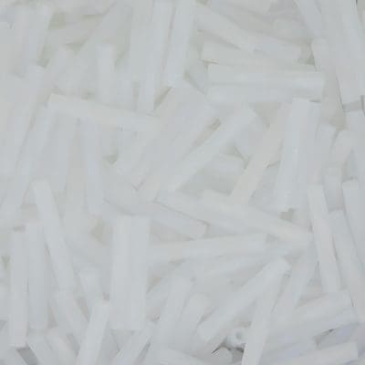 Miyuki Twisted Bugle Beads, 2x12mm, 13GM Matte Crystal AB