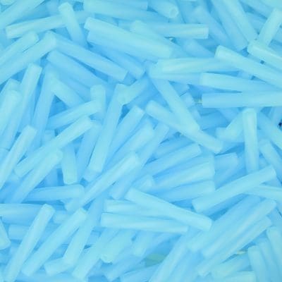 Miyuki Twisted Bugle Beads, 2x12mm, 13GM Matte Light Blue AB