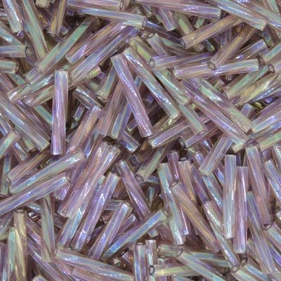 Miyuki Twisted Bugle Beads, 2x12mm, 13GM Transparent Mauve AB