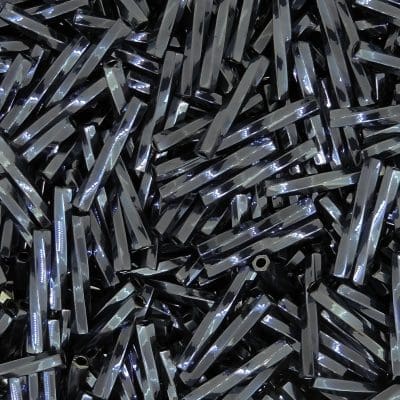 Miyuki Twisted Bugle Beads, 2x12mm, 13GM Metallic Hematite