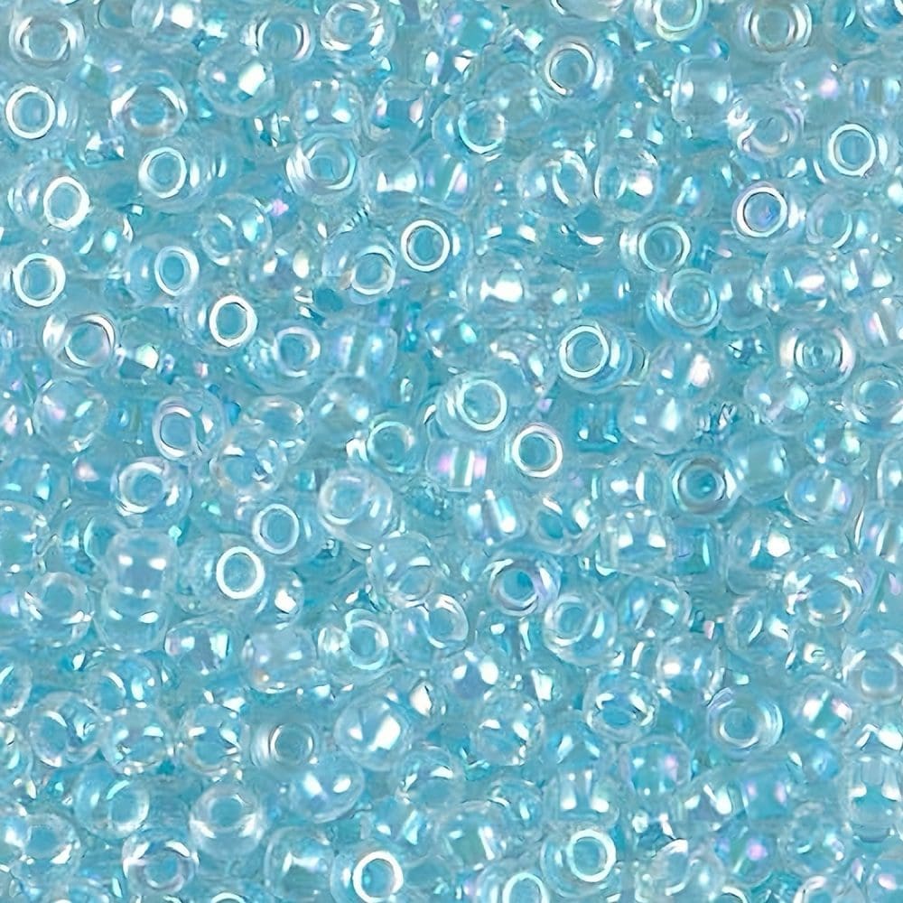Miyuki Round Seed Beads Size 8/0 Glazier Blue Lnd Crystal AB 22G