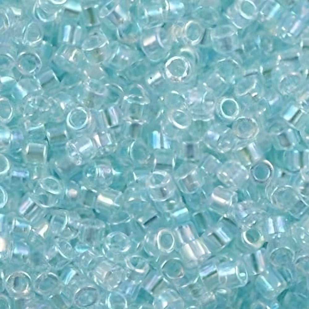 DB083 Miyuki Delica Seed Beads 11/0 Lined Light Aqua AB 7.2GM